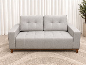 Sofá 3 Lugares Lady 005 1.90m D28 Soft - Linho Gelo