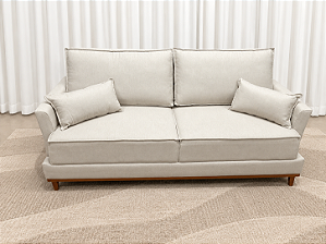 Sofá Lupe 189 3 Lugares 2.00m D33 - Bouclé Branco
