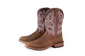 Bota Masculina Goyazes Dallas Tabaco - Couro Horse Roxo - Power