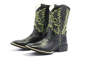 Bota Masculina Mr West Economy Verde Neon - Floather Preto - Flex