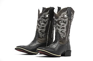 Bota Masculina Mr West Cabeca Preta Cano Marrom - Flex