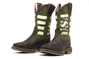 Bota Masculina Durango / Med Dog USA Musgo - Solado Jump