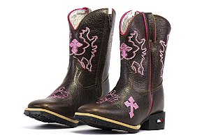 Bota Mr West Infantil Mamute Tabaco Cruz Pink - Flex