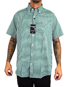 Camisa Masculina King Farm - Manga Curta Xadrez Verde