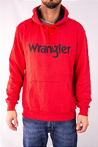 Moletom Masculino Wrangler com Capuz - Vermelho/Preto