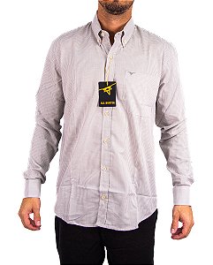 Camisa Masculina All Hunter - Manga Longa Kaqui/Branco