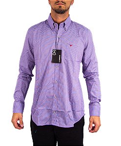 Camisa Masculina All Hunter - Manga Longa Azul/Vermelho/Branco