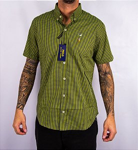 Camisa Masculina Pollo Ralph Lauren - Manga Curta Xadrez Verde Escuro