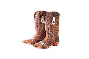 Bota Feminina Goyazes Bico fino/ Dallas Ocre - Solado Couro