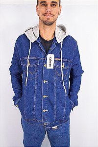 Jaqueta Masculina Wrangler WM9725UN - Jeans Lycra com Gorro Pano