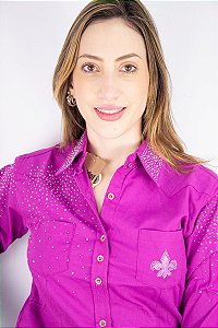 Camisa Feminina Laidol Manga Longa - Rosa Lisa