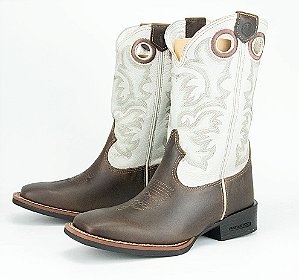 Bota Masculina Austin Ranch - Cano Médio/ Bico Quadrado/ Solado Flex/ Cor: Meg Dog Cinza - Cód. 120078G2P
