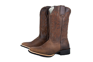 Bota Unissex Mr West - Cor Fossil Tabaco/ Fóssil Tabaco/ Bico Quadrado/ 0131 Café/ Solado Flex - Outlet
