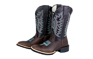 Bota Unissex Mr West - Cor Azul bebê/ Bico Quadrado/ Solado Flex - Outlet
