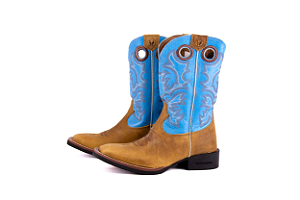 Bota Unissex Austin Ranch AR09 Rust Dog Azul Claro - Outlet