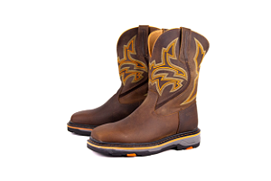 Bota Masculina Goyazes Solado Work Bico Quadrado Cor: Dallas Tabaco/ Dallas Tabaco 207406-CK