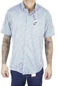 Camisa Masculina Ariat Xadrez Manga Curta - Verde com branco bordado verde