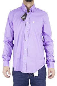 Camisa Masculina Ariat Manga Longa Lisa - Roxa
