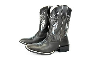 Bota Feminina Mr West Solado Flex/ Cano Médio/ Cor: 1474 Fóssil Café/ Fóssil Café Azul BB
