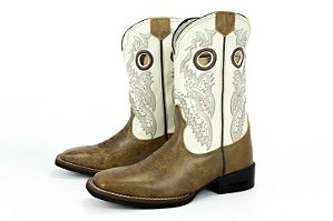 Bota Masculina Austin Ranch Solado Flex/ Bico Quadrado/ Cor 03 Canela Apache