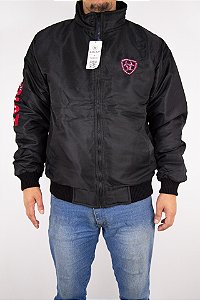 Jaqueta Masculina Ariat Nylon - Preta Bordado Vermelho Estrela