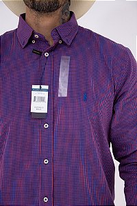 Camisa Masculina Pollo Ralph Lauren - Manga Longa Xadrez Roxa