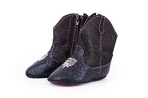 Bota Infantil Baby Country RF 02 Cor: Preto e Rosa