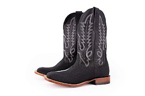 Bota Masculina Goyazes Exótica Couro de Arraia Preto