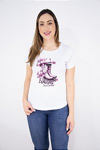 T-SHIRT Feminina Branca Texas Head