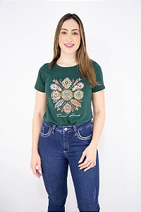 T-SHIRT Feminina Verde Texas Head