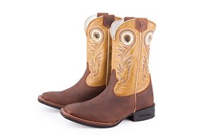 Bota Austin Unissex A007 | Cano Médio, Solado Flex, Bico Quadrado