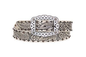 Cinto Feminino em couro branco