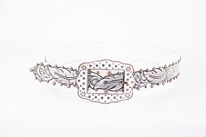 Cinto Feminino em couro branco