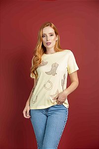T-SHIRT Feminina Miss Country Amarela