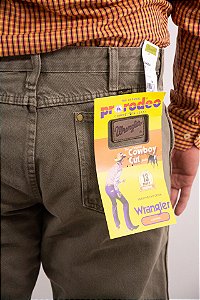 Calça Masculina Wrangler Sarja - Bege Tradicional 13MWZKH36KA 100% algodão