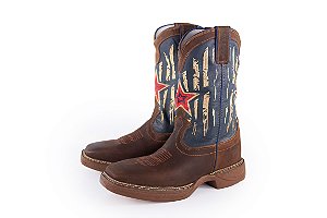 Bota Masculina Durango Solado Jump Diamond/ Bico Quadrado/ Cor Red Dog Azul Marinho 2410