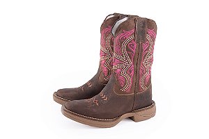 Bota Feminina Durango Solado Jump Diamond/ Bico Quadrado/ Cor Med Dog Café 3010
