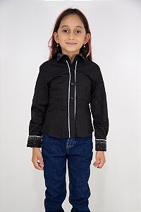 Camisa Infantil Feminina Texas Head - Preta