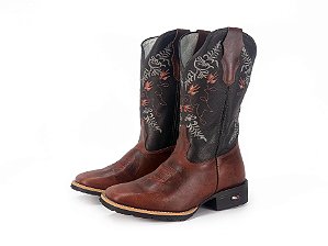 Bota Mr West 1474  Fóssil SELLA CANO MEDIO FLOATHER PRETO SOLADO FLEX BICO QUADRADO