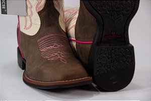 Bota Feminina Austin Ranch Med Dog Marfim A011