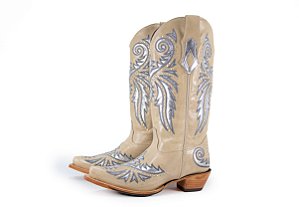 Bota Feminina Goyazes - Bico fino/ Solado couro/ Waco Of White 246802