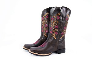 Bota Feminina Craft Boots Flor Rosa