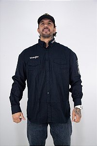 Camisa Wrangler Manga longa Preta WW 251PR