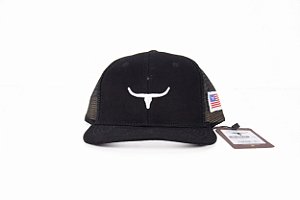 Boné Infantil Moiadeiros Preto Bordado Branco