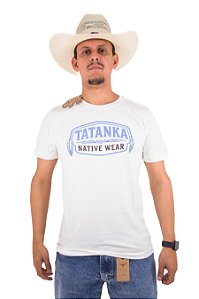 Camiseta Masculina Tatanka 100% algodão Branca/Azul