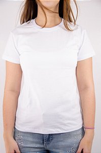 T -Shirt Feminina Básica Branca Moiadeiros CMF2317