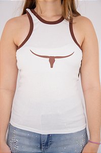 Regata Feminina Dallas Areia Silk Marrom Moiadeiros REG189