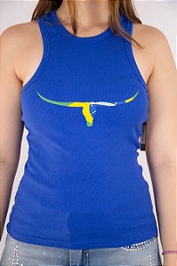 Regata Feminina Dallas Azul Silk Brasil Moiadeiros REG226