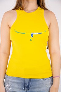 Regata Feminina Dallas Amarelo Silk Brasil Moiadeiros REG227