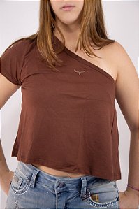 T -Shirt Decatur Feminina Básica Marrom Moiadeiros CMF2479